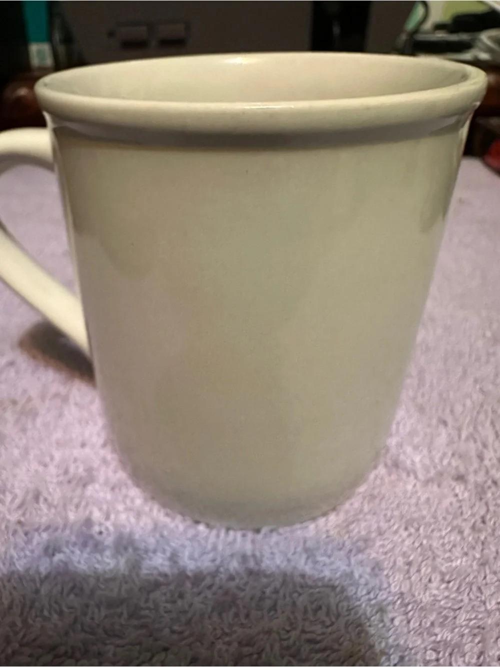 Ceramic Coffee Mug with Rainbow 'Life Begins' Design - White